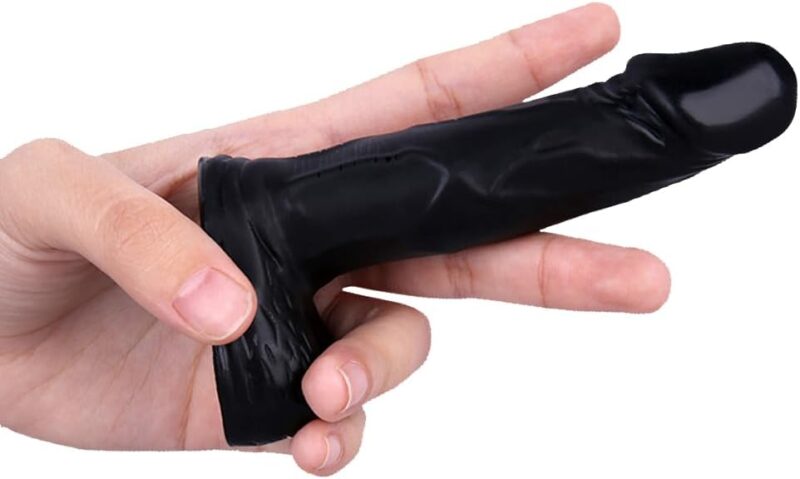 4 in Realistic Small Dildo,Beginner Anal Plug,Soft Anal Dildo with Curved Shaft and Balls,Adult Anal Sex Toy Women Men Couples.Experience Multi-Purpose Mini Style(Black)