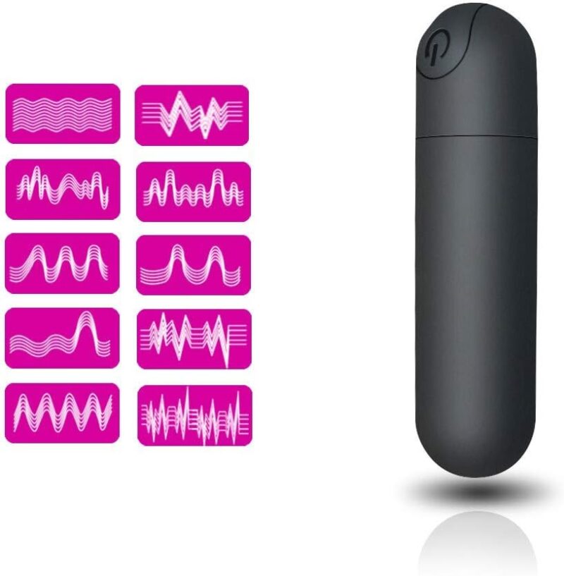 G Spot Bullet Vibrator Nipple Clitorals Stimulator USB Rechargeable for Travel - 10 Modes Portable Waterproof Mini Vaginal Anal Massager Adult Sex Toys for Women(Black) - Image 2