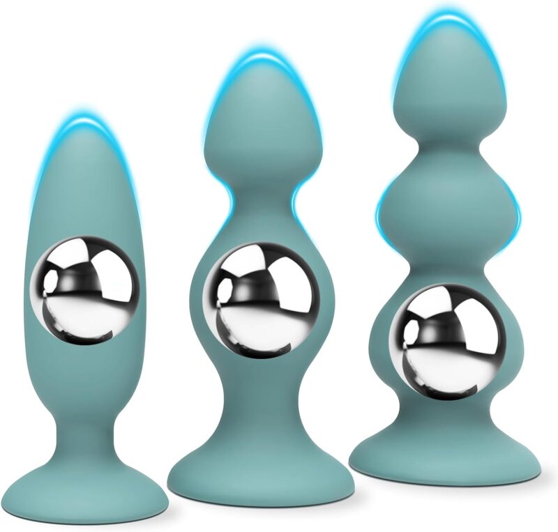 Anal Butt Plug Sex Toys - 3PCS Premium Silicone Weighted Anal Plugs Anal Beads Anal Training Sets, Prostate Massager Female Male Anal Sex Toys, Anal Dildo Adult Sex Toys & Games, Sex Novelties