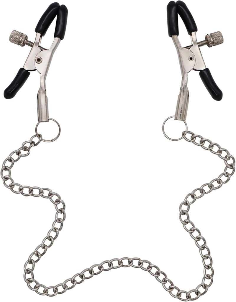 BDSM Nipple Toys Nipple Clamps Sexual Pleasure Tools for Women Men Couples Sex Toys Bondage Gear Accessories Sex Restraints Nipple Stimulation Kinky Adult Sex Toys Games Nipple Clips with Metal Chain - Image 2
