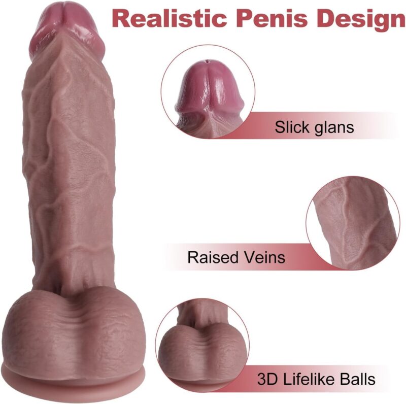 Thick Dildo Adult Sex Toy - 7 Inch Silicone Realistic Dildos with Body-Safe Material & Powerful Suction Cup Dildo for Hand Free Play -  Women Sex Toys for Beginner & Couples Anal Dildo for Men - Image 2