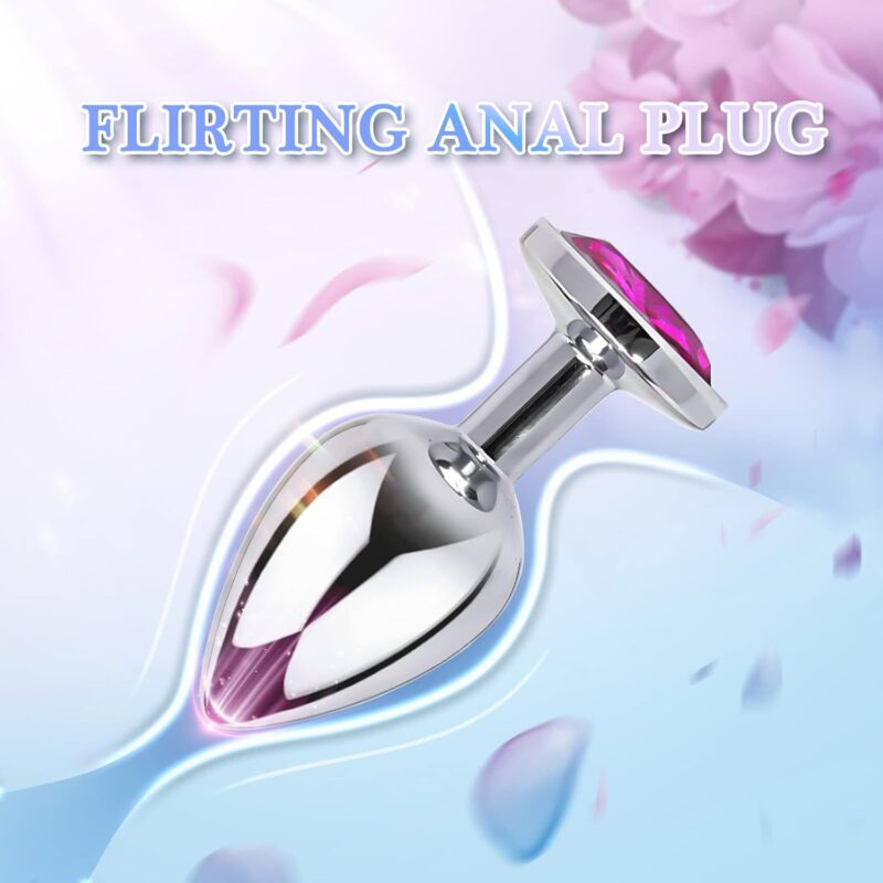 Anal Plug Adult Sex Toy,Jeweled Anal Toys Adult Sex Toys Games Butt Plug,Personal Anal Plug Sex Toy for Adult Women,Men and Couples,Rose Sex Toy G Spot Anal Beads Anal Toy - Image 2