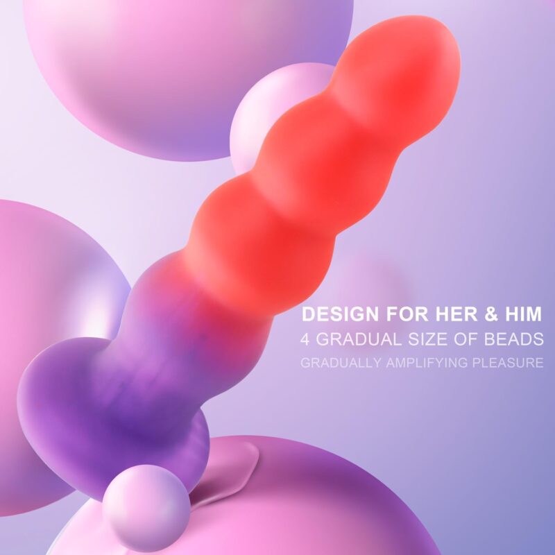6.3'' Silicone Anal Butt Plug,Soft Anal Beads Anal Trainer Dildo,Anus Dilator Masturbator Adult Sex Toys with Strong Suction Cup for Hands-Free Play,Female G-spot Stimulator & Male Prostate Massager - Image 2