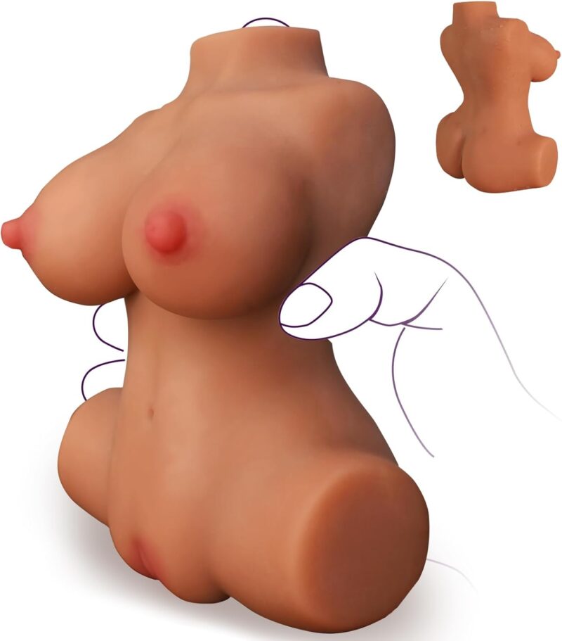Portable Small Sex Doll Male Masturbator with Realistic Boobs Ultra Soft Stretchy Vagina, Sex Dolls Torso Adult Sex Toy,Fantasy Female Pocket Pussies for Men Penis Pleasure Training