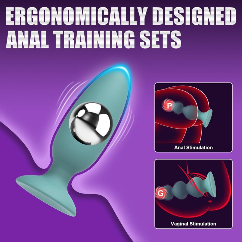 Anal Butt Plug Sex Toys - 3PCS Premium Silicone Weighted Anal Plugs Anal Beads Anal Training Sets, Prostate Massager Female Male Anal Sex Toys, Anal Dildo Adult Sex Toys & Games, Sex Novelties - Image 2
