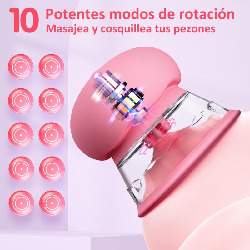 Sex Toys Sucking Nipple Toys - Nipple Vibrator Women Sex Toy Manual Sucking with 10 Powerful Rotation Modes 3 Brush Heads Stimulator Massager, Rechargeable Adult Toys for Women Couples Pleasure Rose - Image 2