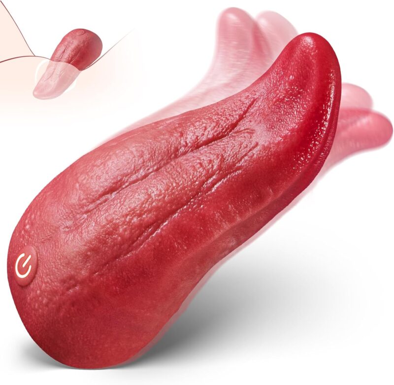 Clitoral Vibrator Sex Toys for Women - Realistic Tongue licking Vibrators Rose Sex Toy with 9 Licking vibrating & Heating Modes for G Spot Clitoral ，Adult Toys for Female Couple Games