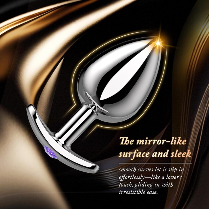 Anal Plug Beginner Set Anal Toys - Beginner 4 Piece Set Sex Toys with Crystal Hook Base SM Sex Toys for Adult Games Toy Anal Trainer Kit buttplug for Adult Unisex Women and Men Couple - Image 2