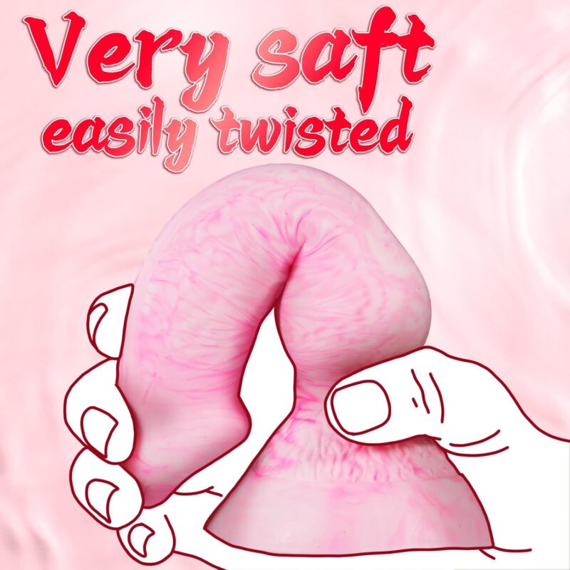 7"Beginner Dog Knot Small Dildo,Realistic Silicone Animal Dildo With Strong Suction Cup, Fantasy Monster Colorful Creature Thin Pink Dildos, Wolf Penis Anal Plug Sex Toy For Women Men Couple Play Game - Image 2