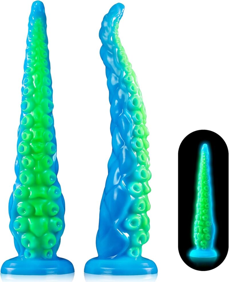 Luminous Tentacle Dildo Sex Toy - 12.9'' Anal Dildos Adult Toy, Strong Suction Cup Dildo Anal Sex Toys for C U G-Spot Stimulation, Soft Silicone Huge Dildos Womens Sex Toys for Men Couples Sex Machine