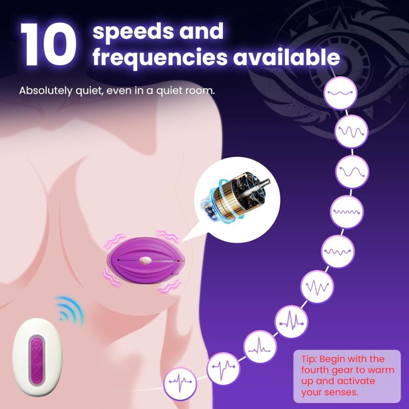 BDSM Toys Vibrating Nipple Clamps, Sex Toy Pleasure Women Nipple Toys for Couples, Adult Sex Toys & Games, Remote Control Lightweight Wearable Vibrator with 10 Modes - Image 2