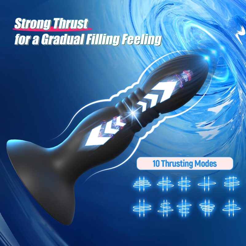 Thrusting Vibrating Anal Plug Sex Toys with Suction Cup, Remote Control Prostate Massager Butt Plug Vibrator, Anal Male Adult Sex Toy for Men Women Couples,  Anal Dildo Anal Trainer Game Play - Image 2