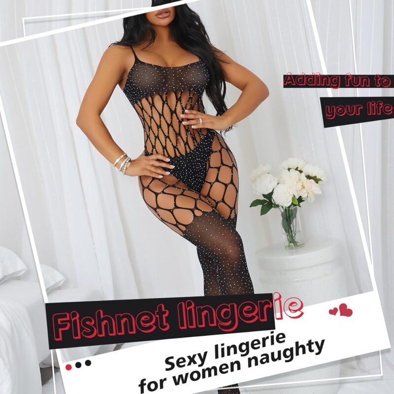 Sexy Lingerie for Women Naughty Fishnet Bodysuit Lingerie Set Outfits Erotic Mesh Sheer Teddy - Image 2