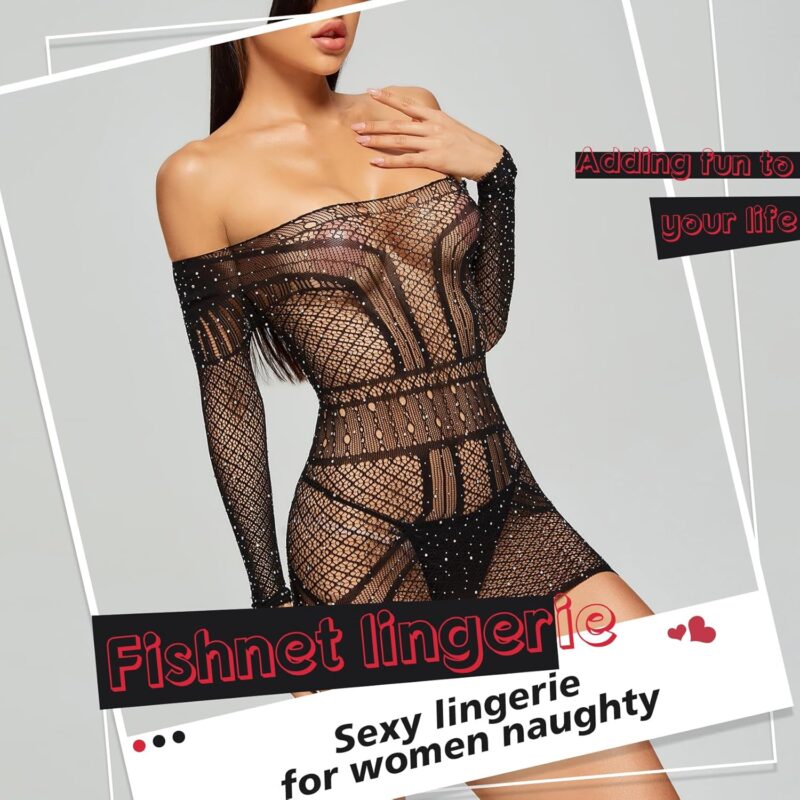 Sexy Lingerie for Women Naughty Fishnet Bodysuit Lingerie Set Outfits Erotic Mesh Sheer Teddy - Image 2