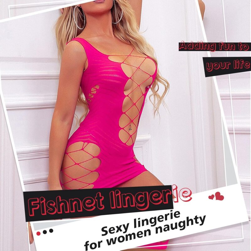 Sexy Lingerie for Women Naughty Fishnet Bodysuit Lingerie Set Outfits Erotic Mesh Sheer Teddy - Image 2